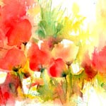 Coquelicots <span id='small'>| aquarelle 26 x 36</span>