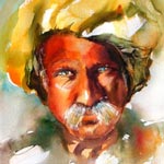 L’ Afghan <span id='small'>| aquarelle 26 x 36</span>